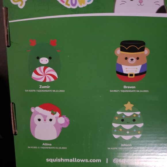 NEW Squishmallows 4-inch Mini Christmas Holiday Ornament Plush 8-pack 2024 Box - Picture 4 of 4